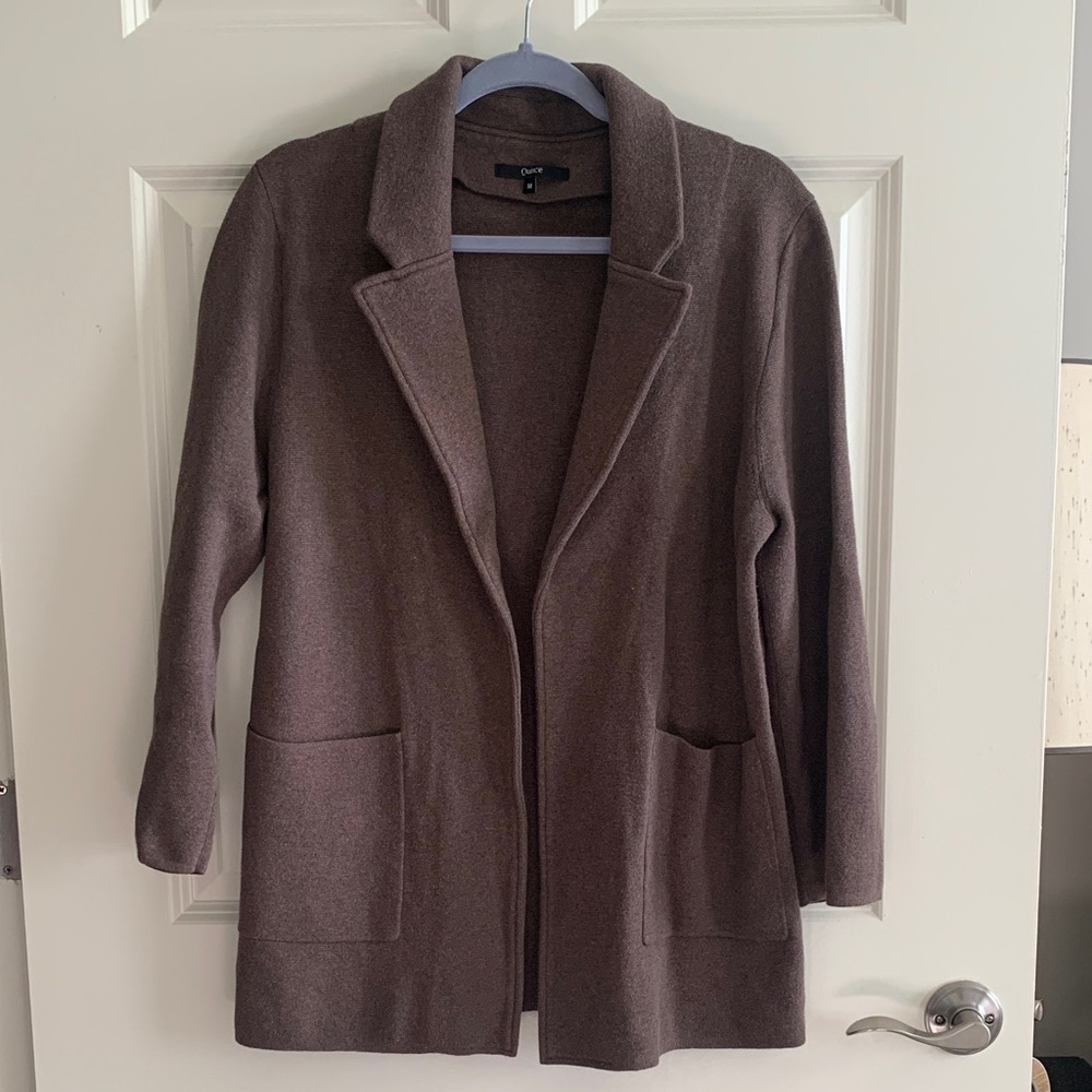 Quince Women’s Knit Blazer in Heather Brown